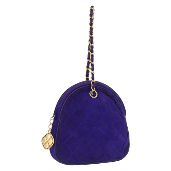 CHANEL Matelassé Chain-Handtasche Wildleder Lila Goldfarbene CC Authentifiziert YKZ821A