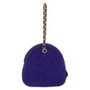 CHANEL Matelassé Chain-Handtasche Wildleder Lila Goldfarbene CC Authentifiziert YKZ821A-2