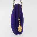 CHANEL Matelassé Chain-Handtasche Wildleder Lila Goldfarbene CC Authentifiziert YKZ821A-4