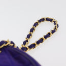 CHANEL Matelasse Chain Hand Bag Suede Purple Gold CC Auth YKZ821A-8