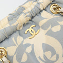 CHANEL COCO Mark Chain Shoulder Bag Canvas Light Blue Gold CC Auth YKZ826A-17