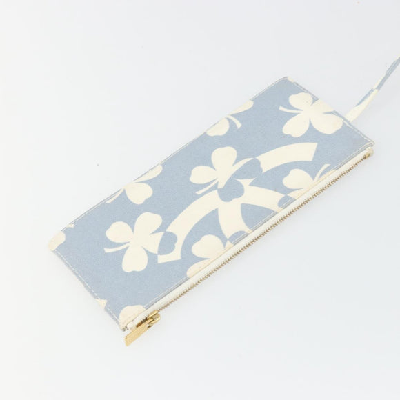 CHANEL COCO Mark Chain Shoulder Bag Canvas Light Blue Gold CC Auth YKZ826A