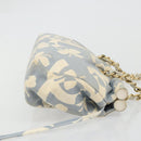 CHANEL COCO Mark Chain Shoulder Bag Canvas Light Blue Gold CC Auth YKZ826A-3