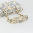 CHANEL COCO Mark Chain Shoulder Bag Canvas Light Blue Gold CC Auth YKZ826A-7