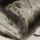 FENDI Backpack Fur Beige Silver Auth YKZ827A-15