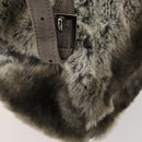 FENDI Backpack Fur Beige Silver Auth YKZ827A-17