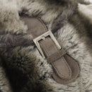FENDI Backpack Fur Beige Silver Auth YKZ827A-20