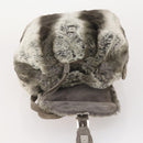FENDI Backpack Fur Beige Silver Auth YKZ827A-22