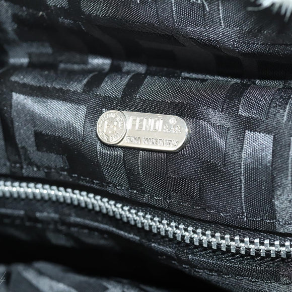 FENDI Backpack Fur Beige Silver Auth YKZ827A