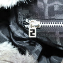 FENDI Backpack Fur Beige Silver Auth YKZ827A-26