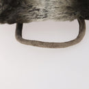 FENDI Backpack Fur Beige Silver Auth YKZ827A-7