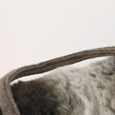 FENDI Backpack Fur Beige Silver Auth YKZ827A-14