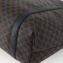CELINE Macadam Canvas Tote Bag PVC Leather Black Gold Auth YKZ828A-15