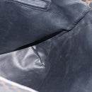 CELINE Macadam Canvas Tote Bag PVC Leather Black Gold Auth YKZ828A-18