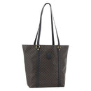 CELINE Macadam Canvas Tote Bag PVC Leather Black Gold Auth YKZ828A-1