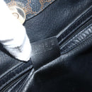 CELINE Macadam Canvas Tote Bag PVC Leather Black Gold Auth YKZ828A-12