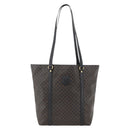 CELINE Macadam Canvas Tote Bag PVC Leather Black Gold Auth YKZ828A-13