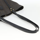 CELINE Macadam Canvas Tote Bag PVC Leather Black Gold Auth YKZ828A-7