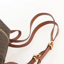 CELINE Macadam Canvas Backpack PVC Leather Brown Gold Auth YKZ829A-14