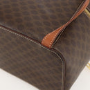 CELINE Macadam Canvas Backpack PVC Leather Brown Gold Auth YKZ829A-17