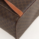 CELINE Macadam Canvas Backpack PVC Leather Brown Gold Auth YKZ829A-18