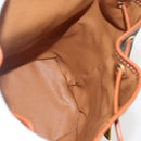 CELINE Macadam Canvas Backpack PVC Leather Brown Gold Auth YKZ829A-22