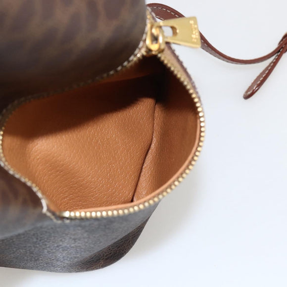 CELINE Macadam Canvas Backpack PVC Leather Brown Gold Auth YKZ829A