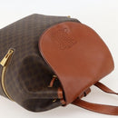 CELINE Macadam Canvas Backpack PVC Leather Brown Gold Auth YKZ829A-6