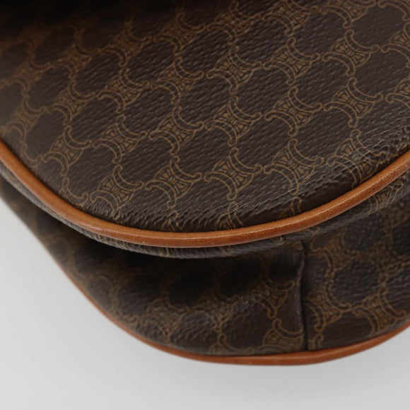CELINE Macadam Canvas Star Ball Handtas Bruin Goud Auth YKZ830A