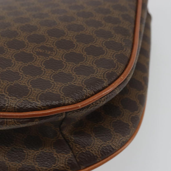 CELINE Macadam Canvas Star Ball Handtas Bruin Goud Auth YKZ830A