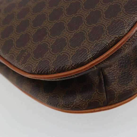 CELINE Macadam Canvas Star Ball Handtas Bruin Goud Auth YKZ830A