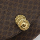 CELINE Macadam Canvas Star Ball Handtas Bruin Goud Auth YKZ830A-17