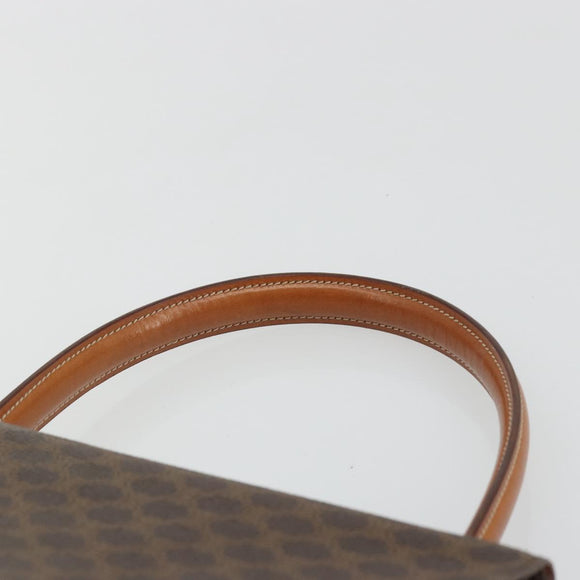 CELINE Macadam Canvas Star Ball Handtas Bruin Goud Auth YKZ830A