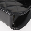 CHANEL Matelasse Chain Hand Bag Patent leather Black Silver CC Auth YKZ831A-11