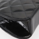 CHANEL Matelasse Chain Hand Bag Patent leather Black Silver CC Auth YKZ831A-12