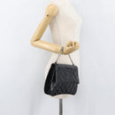 CHANEL Matelasse Chain Hand Bag Patent leather Black Silver CC Auth YKZ831A-23