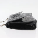CHANEL Matelasse Chain Hand Bag Patent leather Black Silver CC Auth YKZ831A-5