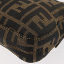 FENDI Zucca Canvas Mamma Baguette Shoulder Bag Brown Black Auth YKZ832SM-17