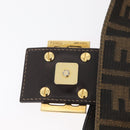 FENDI Zucca Canvas Mamma Baguette Shoulder Bag Brown Black Auth YKZ832SM-9