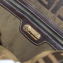 FENDI Zucca Canvas Mamma Baguette Shoulder Bag Brown Black Auth YKZ832SM-21