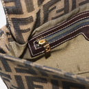 FENDI Zucca Canvas Mamma Baguette Shoulder Bag Brown Black Auth YKZ832SM-24