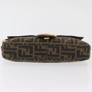 FENDI Zucca Canvas Mamma Baguette Shoulder Bag Brown Black Auth YKZ832SM-5