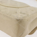CHANEL Matelasse 25 Pla Chain Shoulder Bag Lamb Skin Ivory CC Auth YKZ833A-9