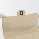 CHANEL Matelasse 25 Pla Chain Shoulder Bag Lamb Skin Ivory CC Auth YKZ833A-20