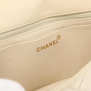 CHANEL Matelasse 25 Pla Chain Shoulder Bag Lamb Skin Ivory CC Auth YKZ833A-24