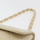 CHANEL Matelasse 25 Pla Chain Shoulder Bag Lamb Skin Ivory CC Auth YKZ833A-14