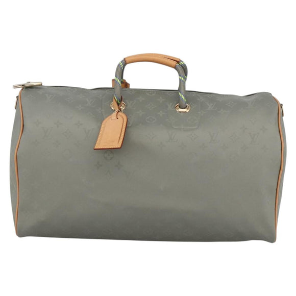 LOUIS VUITTON Titanium Keepall Bandouliere 50 Bag Gray M43886 LV Auth YKZ839SM