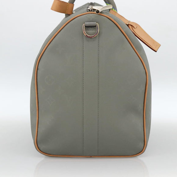 LOUIS VUITTON Titanium Keepall Bandouliere 50 Bag Gray M43886 LV Auth YKZ839SM
