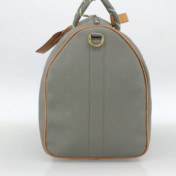 LOUIS VUITTON Titanium Keepall Bandouliere 50 Bag Gray M43886 LV Auth YKZ839SM