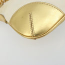 PRADA Chain Shoulder Bag Nylon White Gold Auth YKZ849A-14